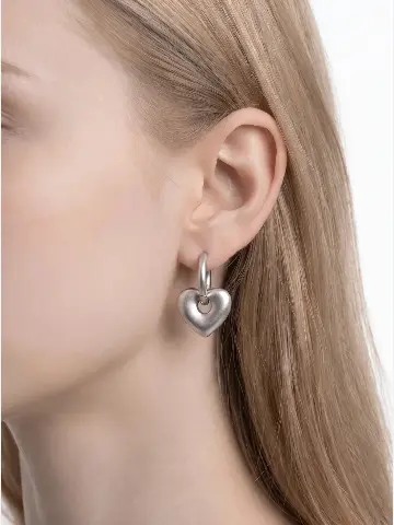 Серьги конго с подвесками звездочка и сердечко