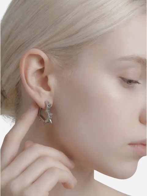 Серьги шипастое сердце