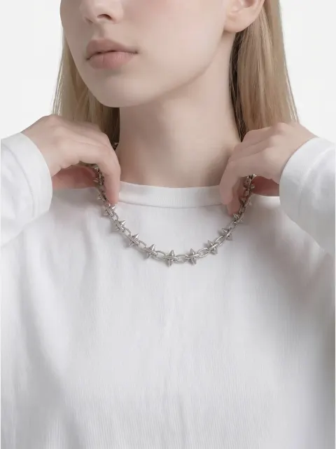 Цепь из звеньев с шипами якорное плетение